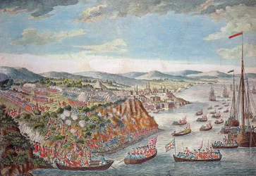 Quebec bevételének képe, 1759. szeptember 13. (színes metszet)